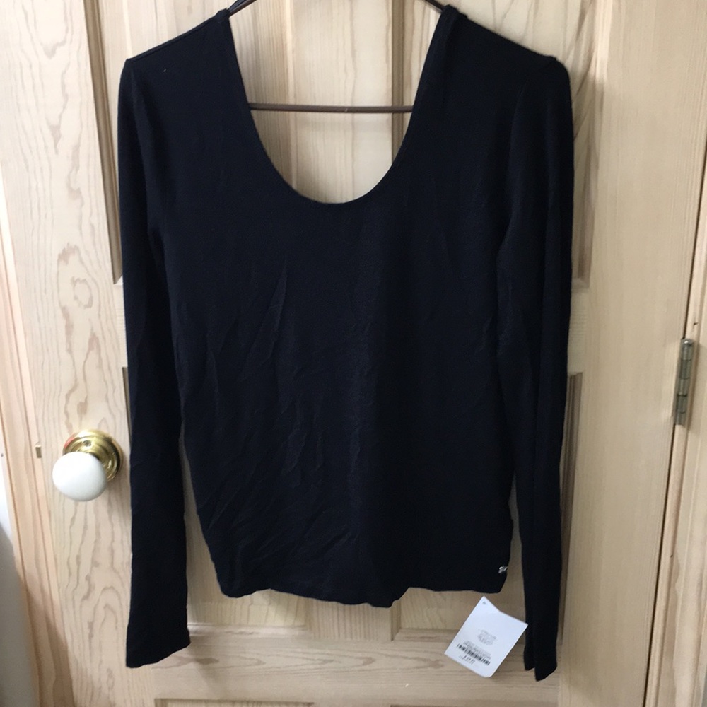 Fabletics Black Open Back Top